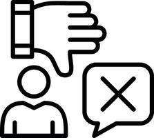 Negative vote Line Icon Design vector