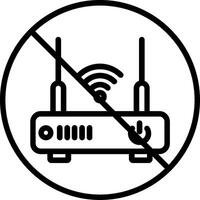 No Router Line Icon Design vector