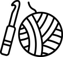 Knitting Line Icon Design vector