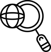 Global Research Line Icon Design vector