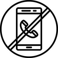 No Phone Line Icon Design vector