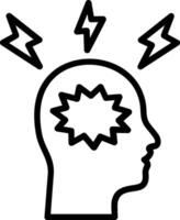 Nervous Breakdown Line Icon Design vector