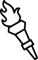 Torch Line Icon Design vector