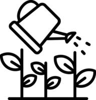 Watering Plants Line Icon Design vector