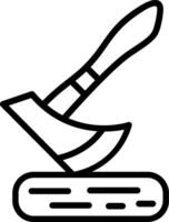 Axe Line Icon Design vector