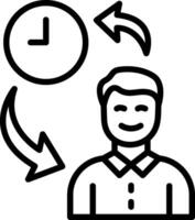 Time management Line Icon Design vector