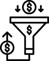 Sales Pipeline Line Icon Design vector