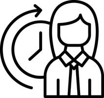 Working hours Line Icon Design vector