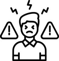 Panic Attack Line Icon Design vector