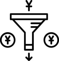 Sales Pipeline Yuan Line Icon Design vector