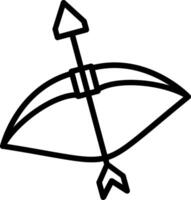 Ninja Bow Line Icon Design vector