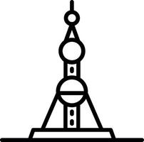 Oriental Pearl Tower Line Icon Design vector