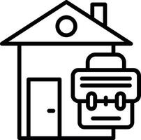 Work From Home Line Icon Design vector