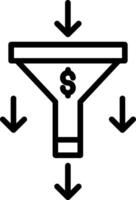 Sales Pipeline Dollar Line Icon Design vector
