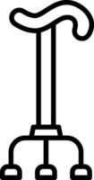 Walking Stick Line Icon Design vector