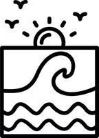 Ocean Line Icon Design vector