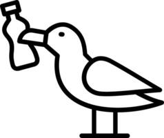 Seagull Line Icon Design vector