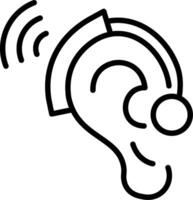 Hearing Line Icon Design vector