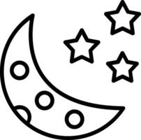 Half Moon Line Icon Design vector