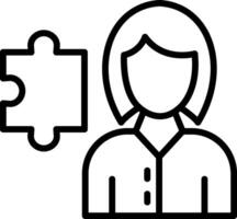 Puzzle Line Icon Design vector