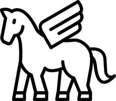 Pegasus Line Icon Design vector