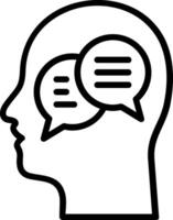 Inner Dialogue Line Icon Design vector