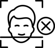 Face Detection Line Icon Design vector