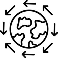 Global direction Line Icon Design vector