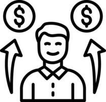 Pay increase Line Icon Design vector