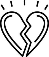 Wounded heart Line Icon Design vector