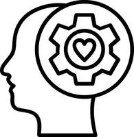 Emotional intelligence Line Icon Design vector