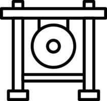 Gong Line Icon Design vector