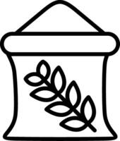 Wheat Sack Line Icon Design vector