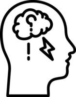 Anxiety Line Icon Design vector