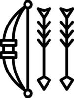 Bow And Arrow Line Icon Design vector