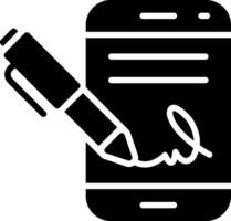 Digital Signature Glyph Icon Design vector
