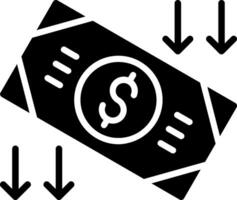 Deflation Glyph Icon Design vector