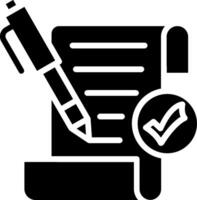Contract Glyph Icon Design vector