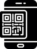 Qr Code Glyph Icon Design vector