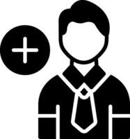 Add User Glyph Icon Design vector