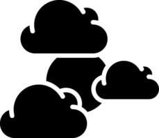 Cloudy Glyph Icon Design vector