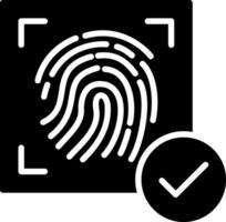 Biometric Recognition Glyph Icon Design vector