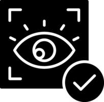 Eye Recognition Glyph Icon Design vector