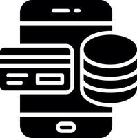 Mobile Banking Glyph Icon Design vector