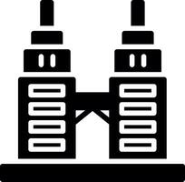 Petronas Twin Tower Glyph Icon Design vector