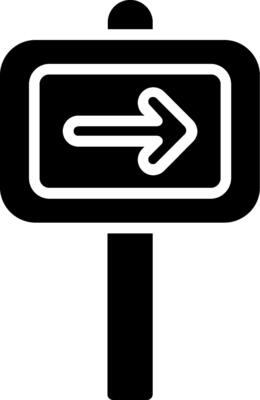 One Way Glyph Icon Design