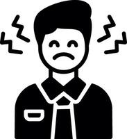 Sadness Glyph Icon Design vector
