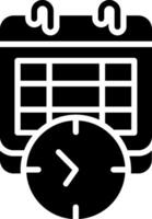 Clock Glyph Icon Design vector