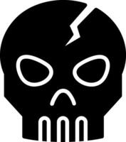Broken skull Glyph Icon Design vector