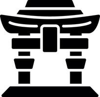 Itsukushima Shrine Glyph Icon Design vector